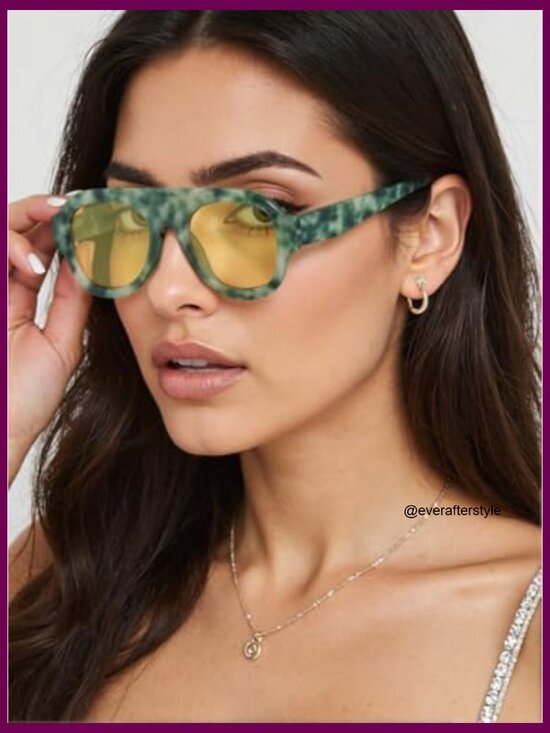 Plastic Retro Aviator Sunglasses Oversized Shield Style main image 6